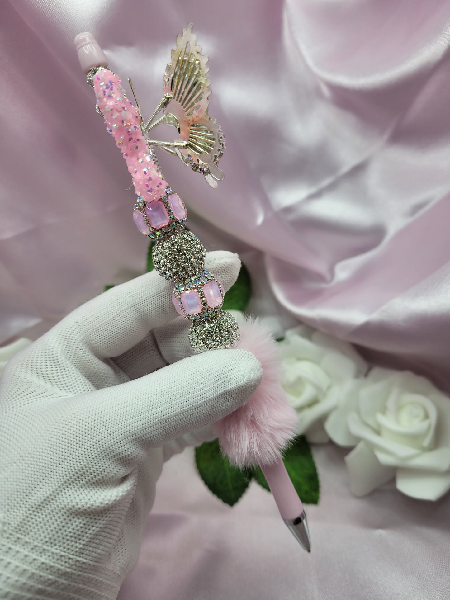 Tall Pink Wing Pen