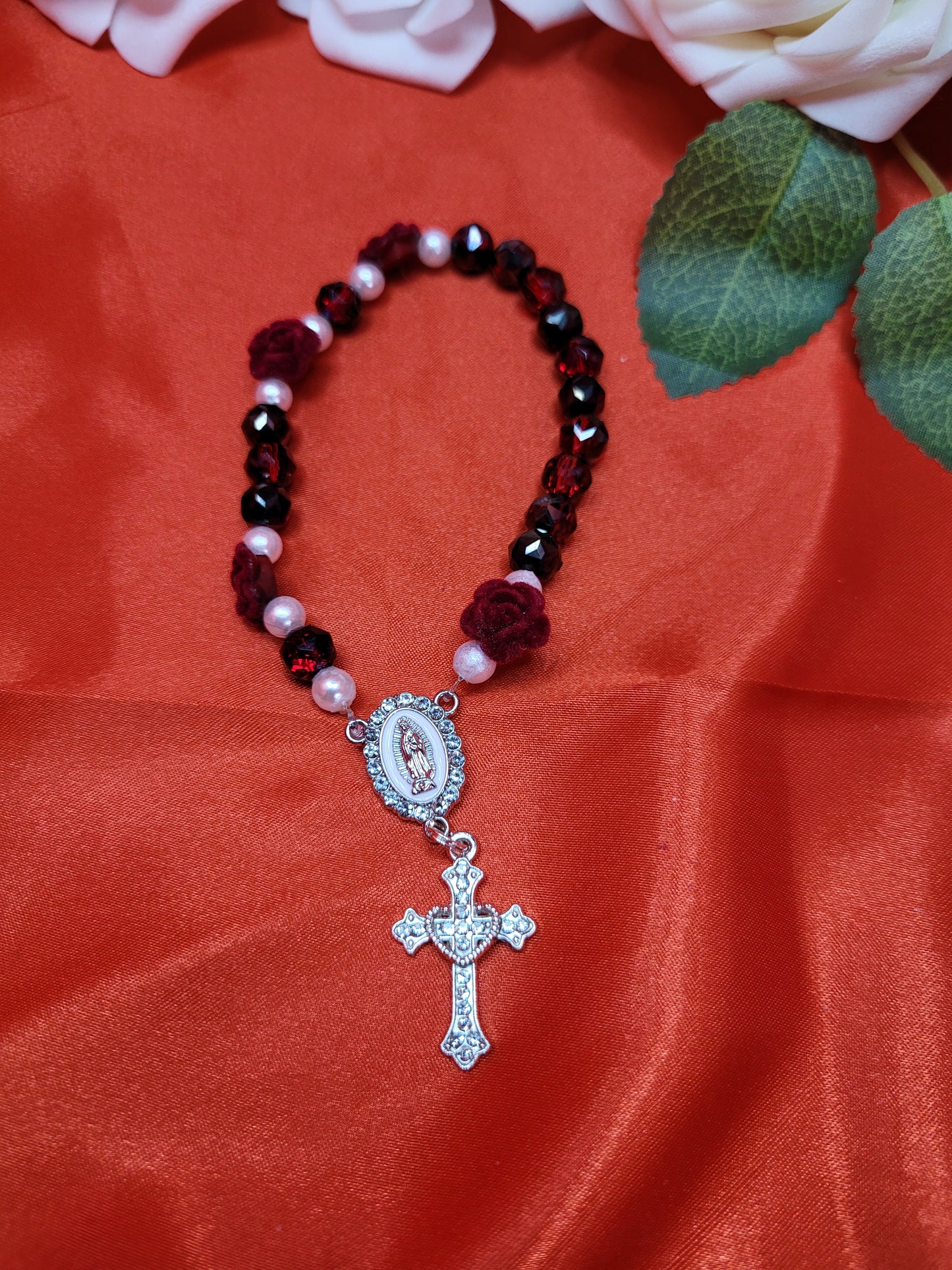 Rose Rosary Bracelet