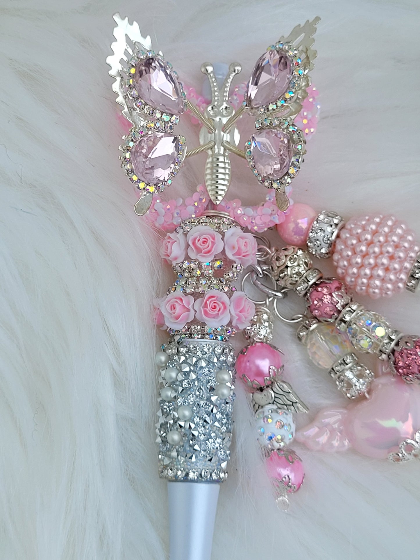 Pink Butterfly Pen with 2 refills included