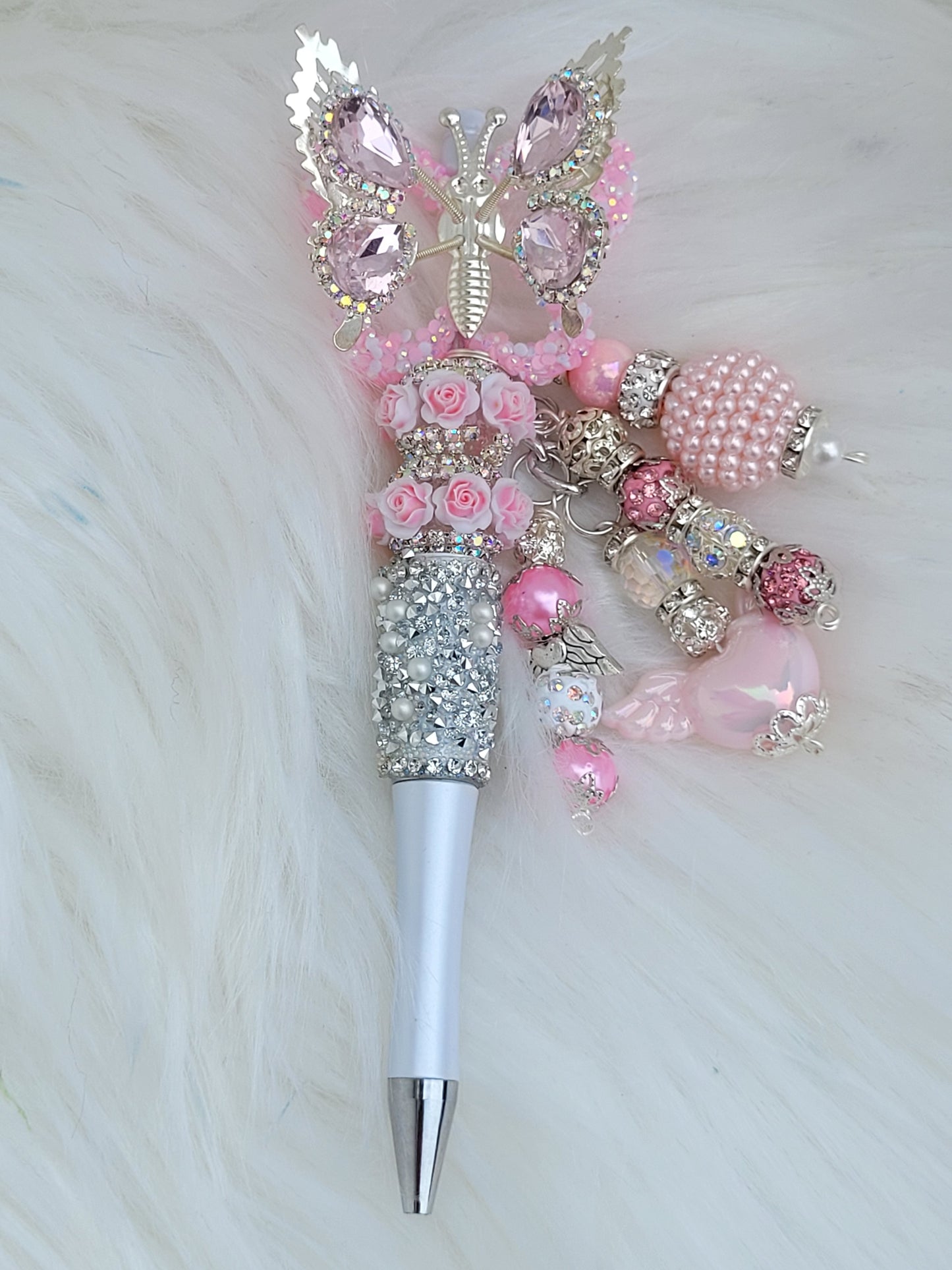 Pink Butterfly Pen with 2 refills included