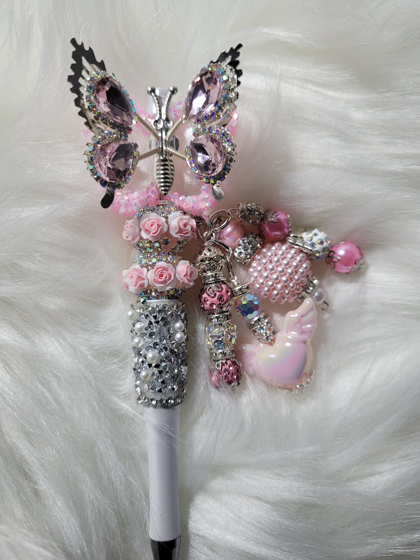 Pink Butterfly Pen with 2 refills included