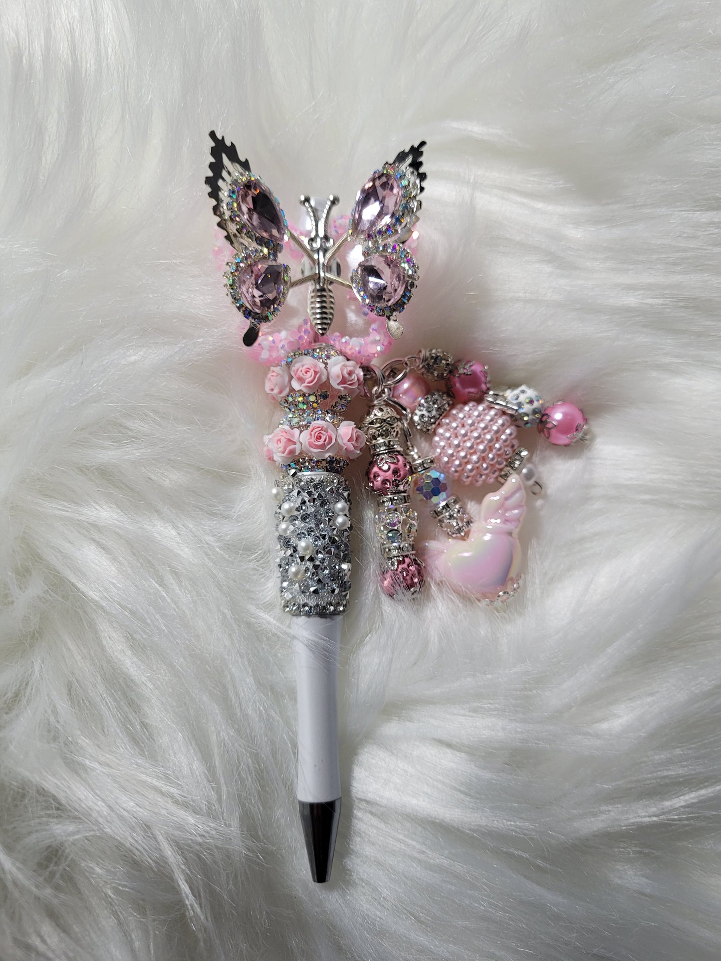 Pink Butterfly Pen with 2 refills included