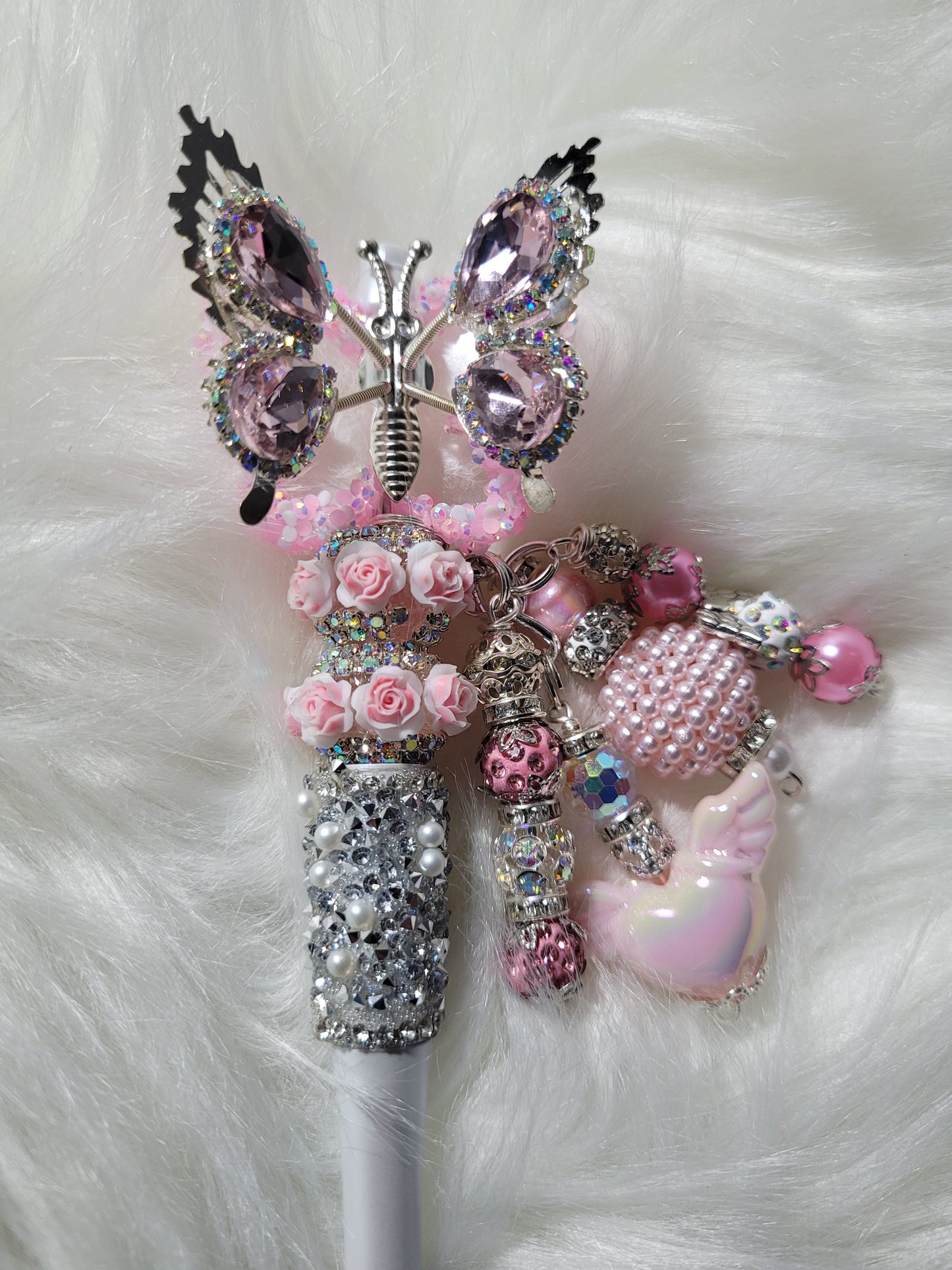 Pink Butterfly Pen with 2 refills included