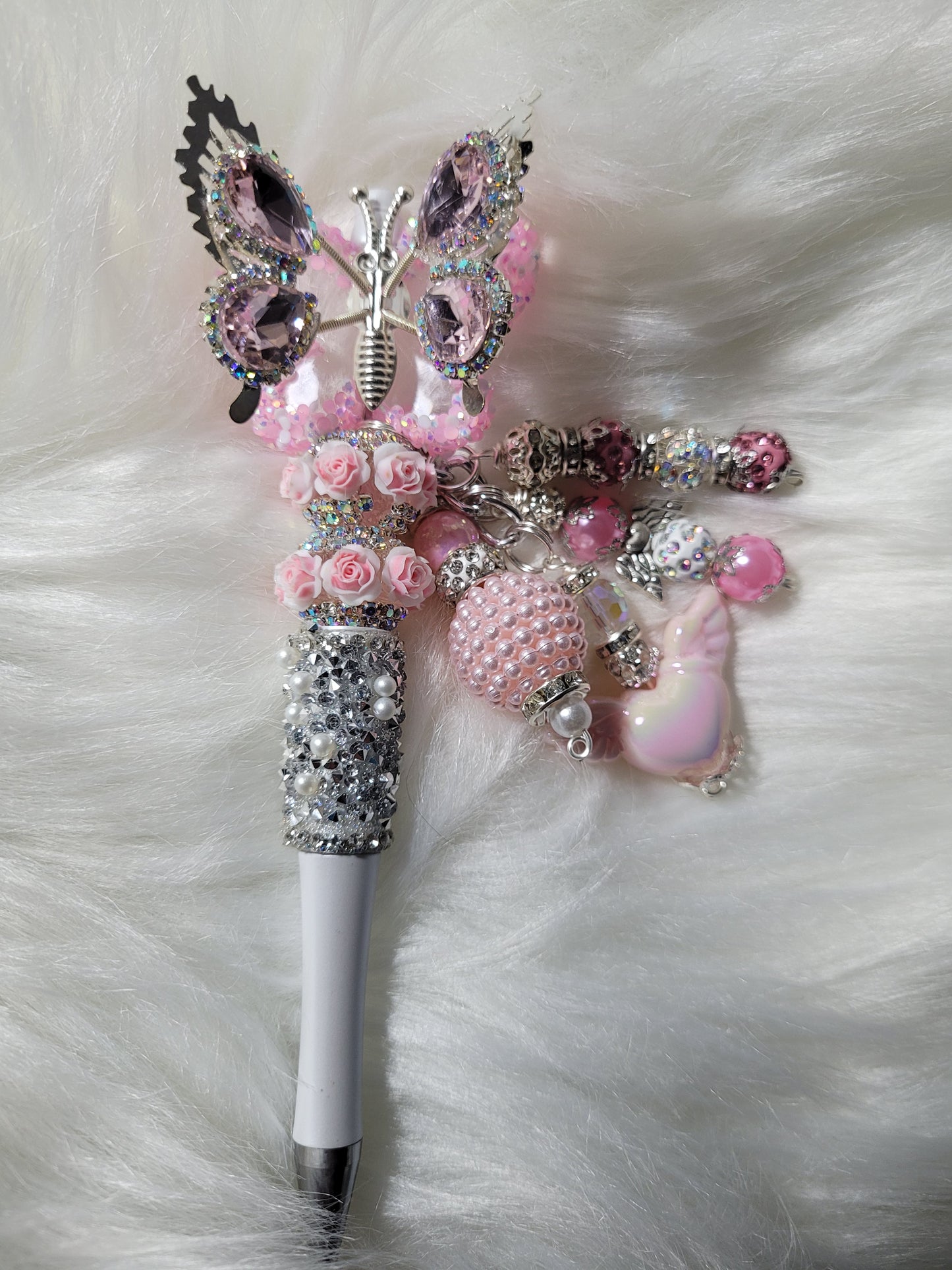 Pink Butterfly Pen with 2 refills included