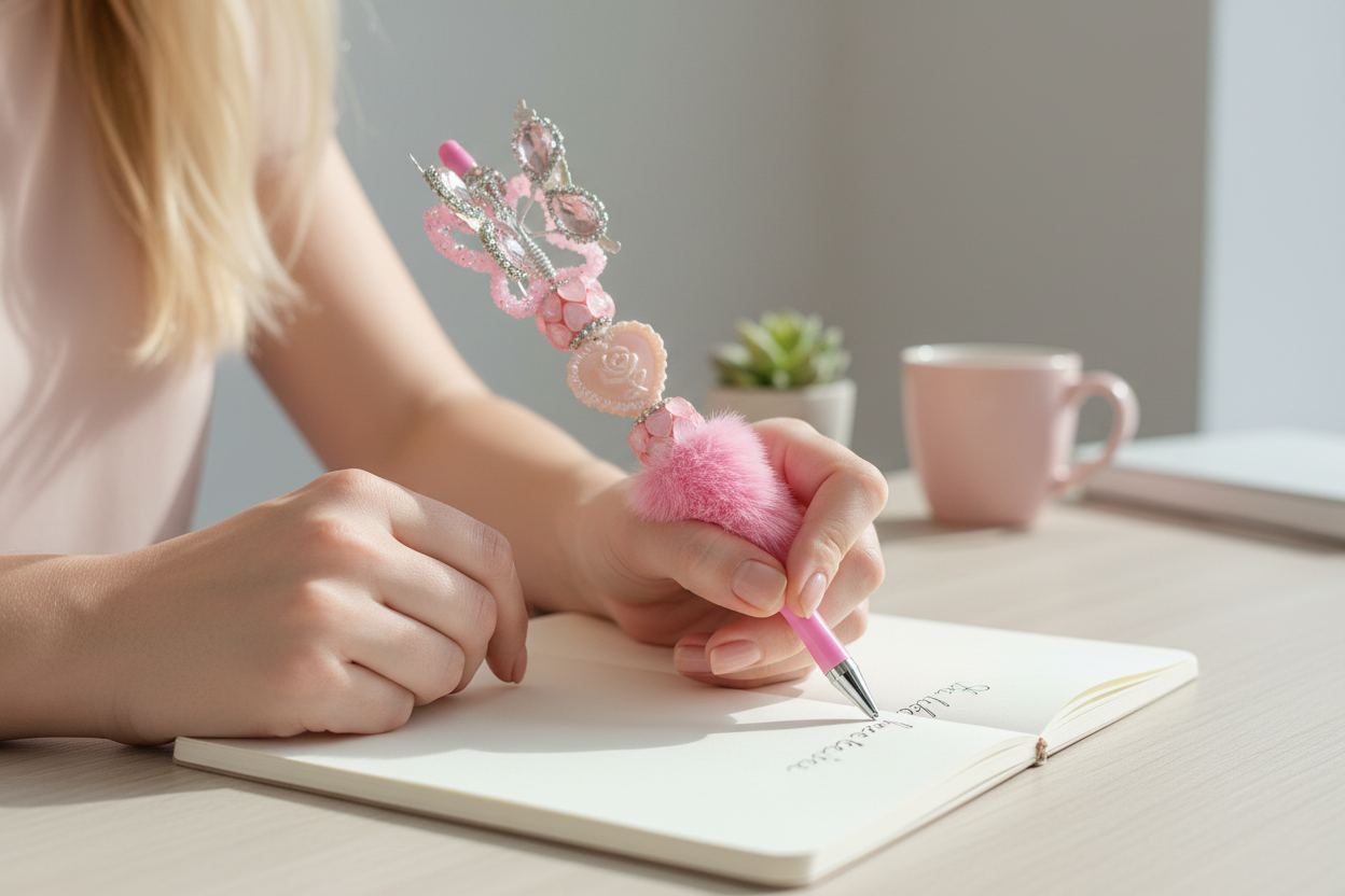 3D Pink Wing Pens Lifestyle Image
