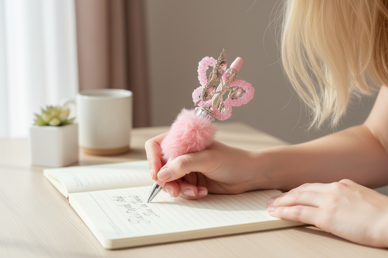 3D Pink Wing Pens Lifestyle Image
