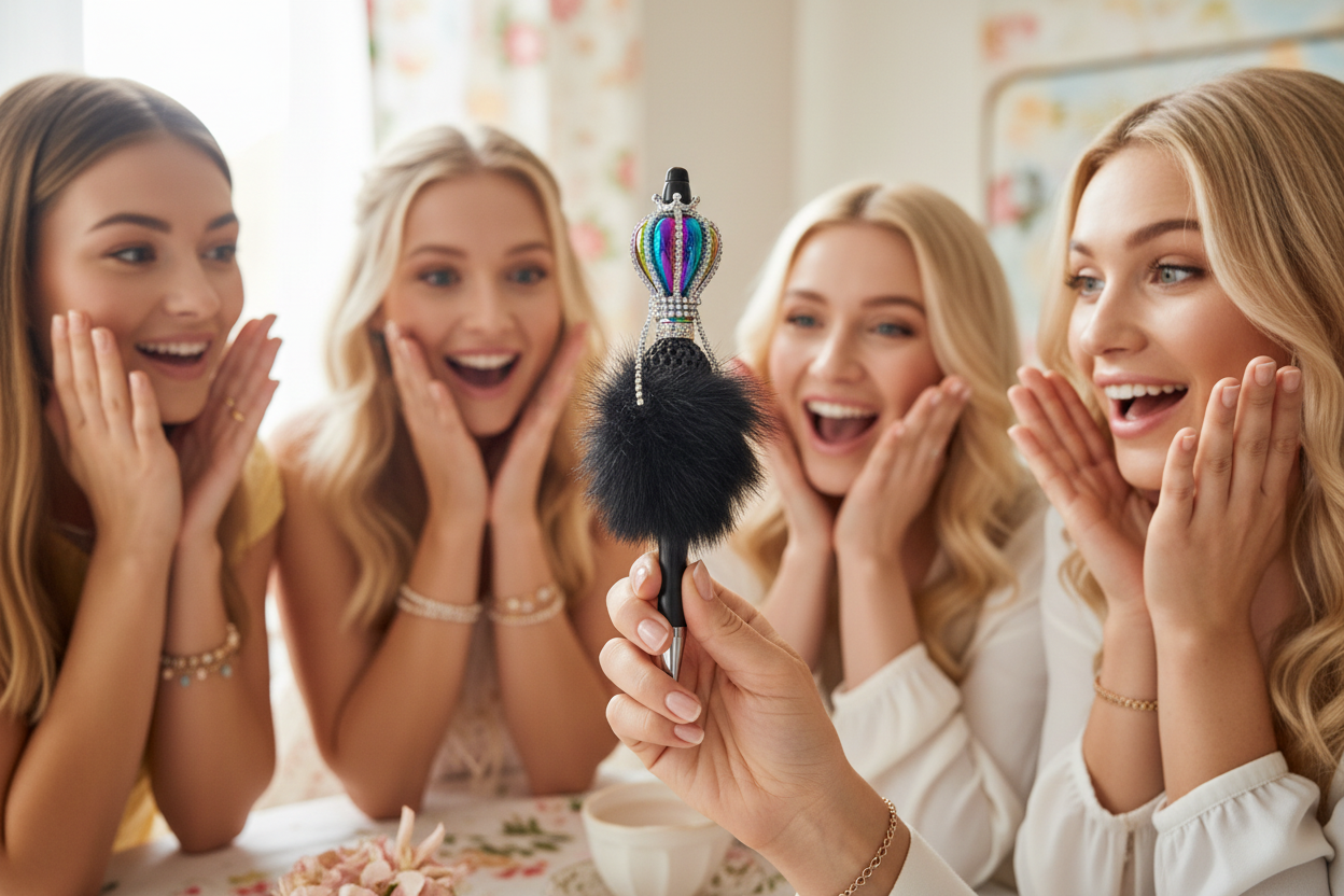 Black Air Balloon Pen lifestyle image with women admiring it