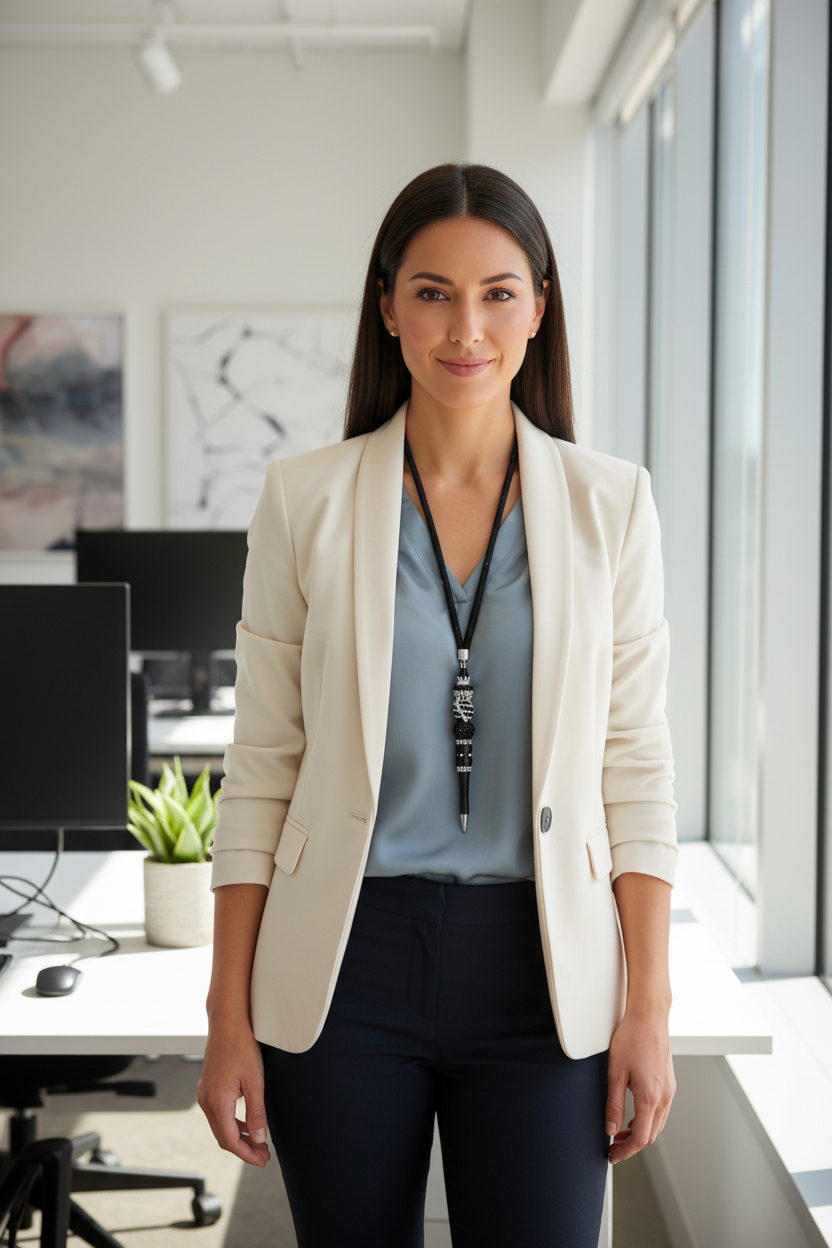 Black Passion Pen with Lanyard lifestyle image