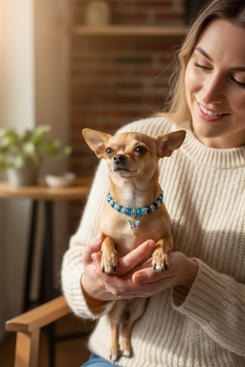 Blue Dog Necklace - delicate and refined