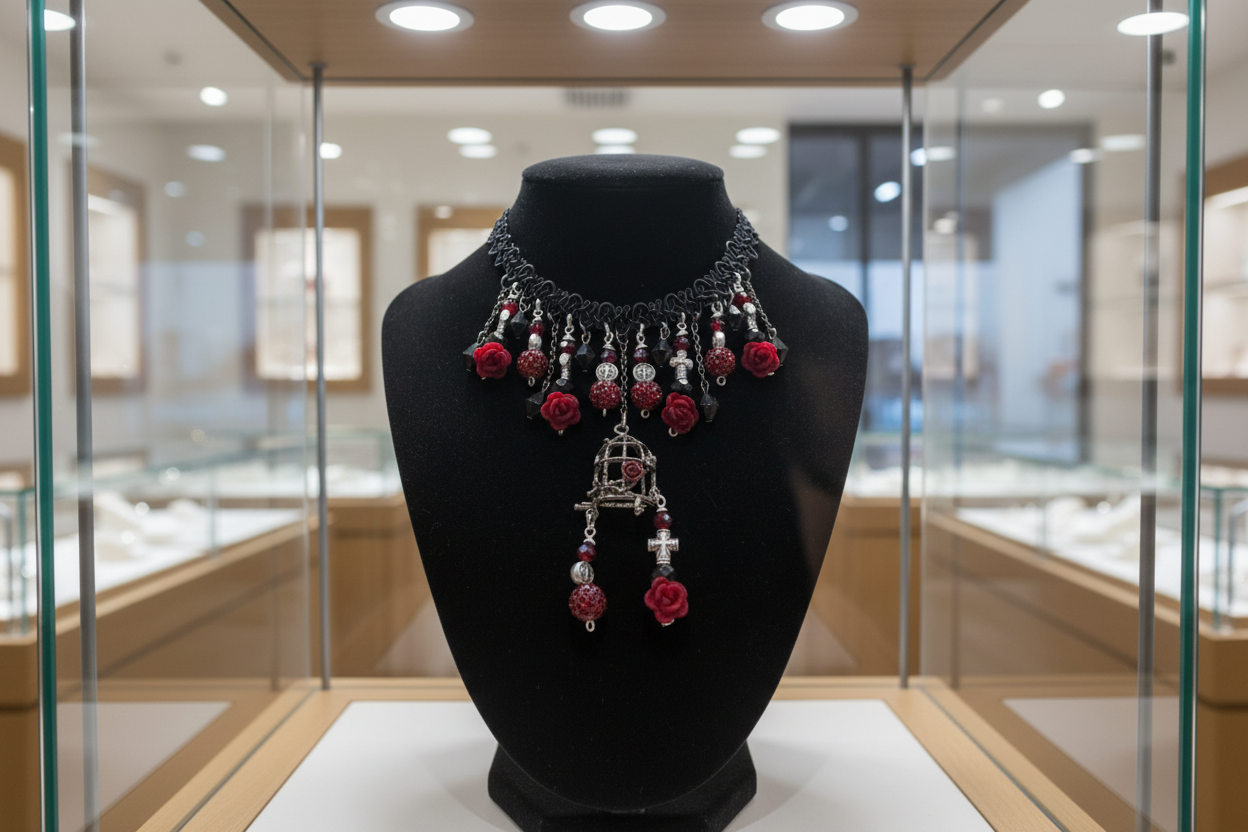 Gothic Choker in jewelry store display