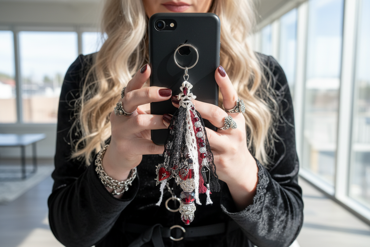 Gothic Keychain / Phone Charm Lifestyle Image