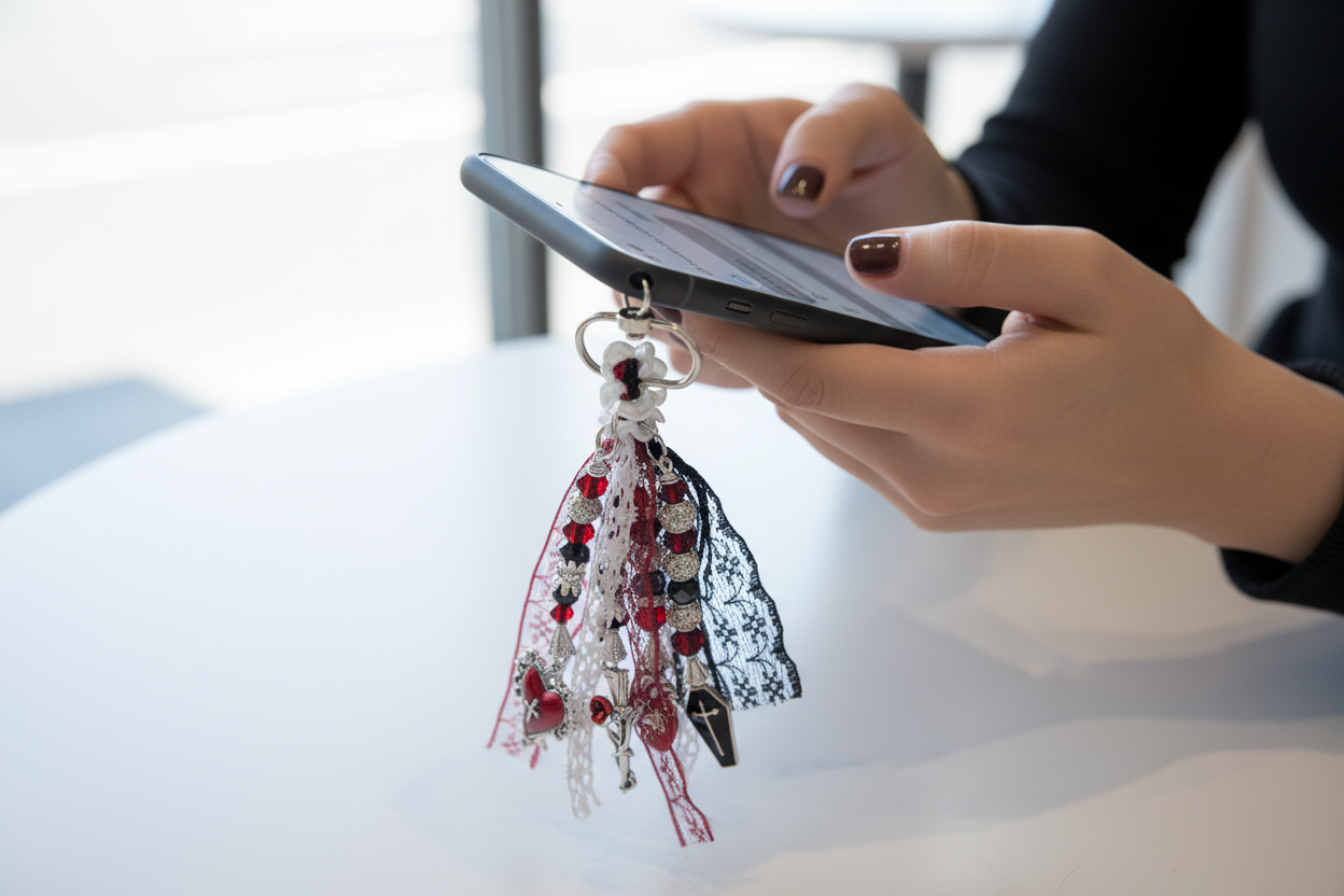 Gothic Keychain / Phone Charm Lifestyle Image