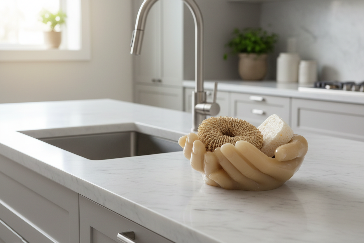 Large Resin Hand Dish by the kitchen sink