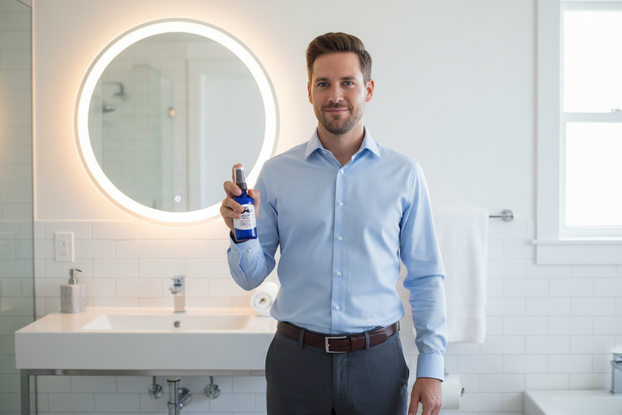 Men's Room and Linen Spray bathroom lifestyle image