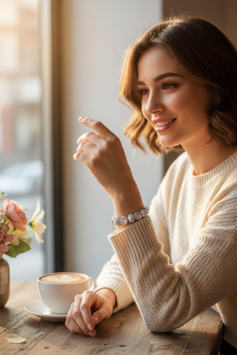 Pink I LOVE YOU Bracelet lifestyle photo