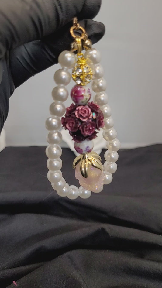 Rose Ball Cell Phone Dangle / Keychain