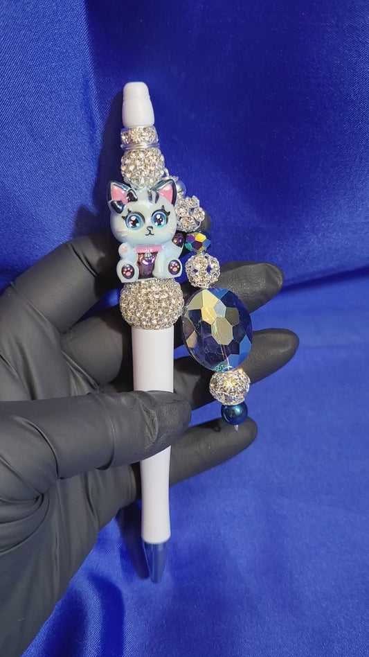 Blue Kitty Pen