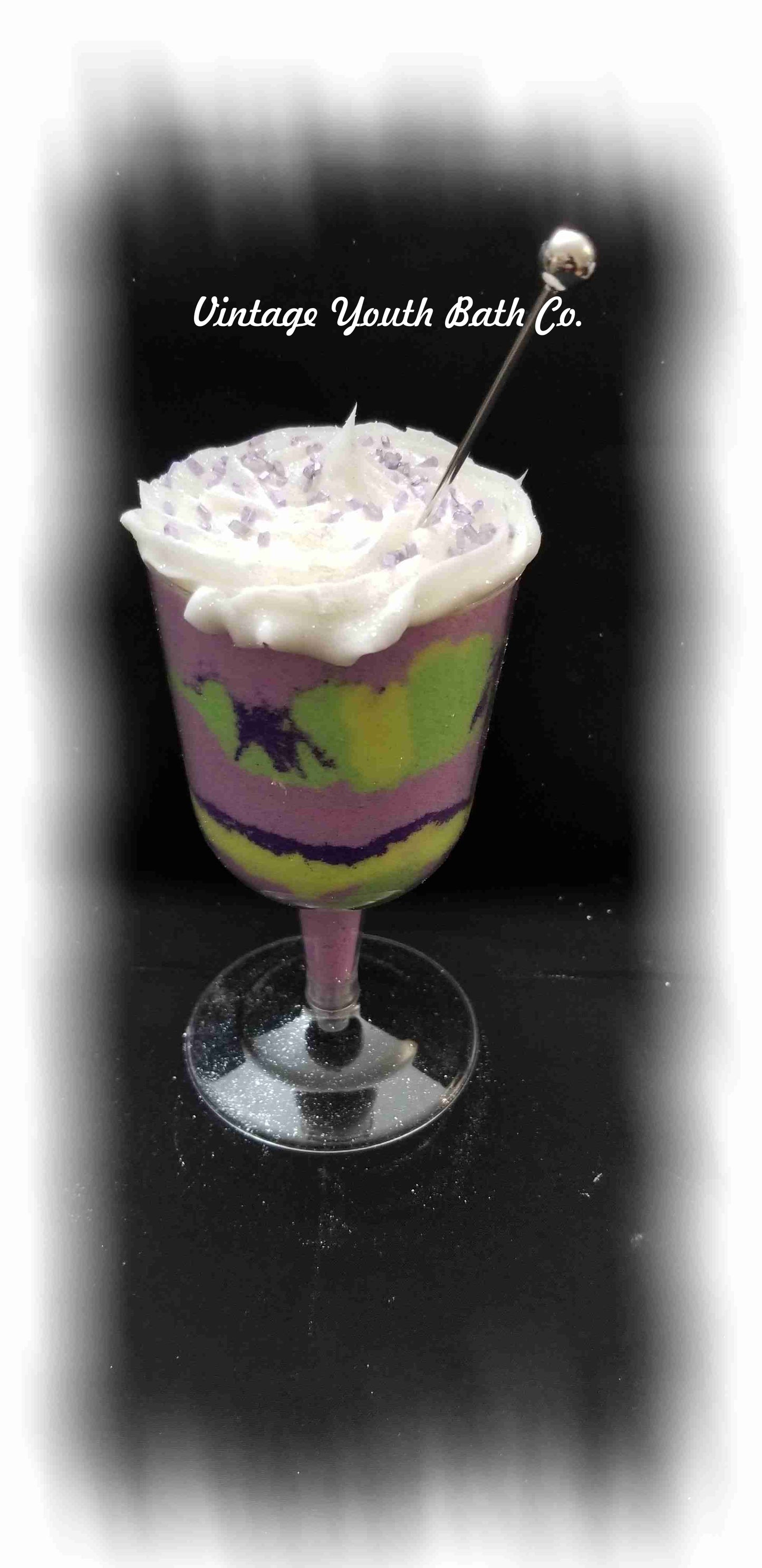 Wine Glass Bath Salts with Bubble Icing