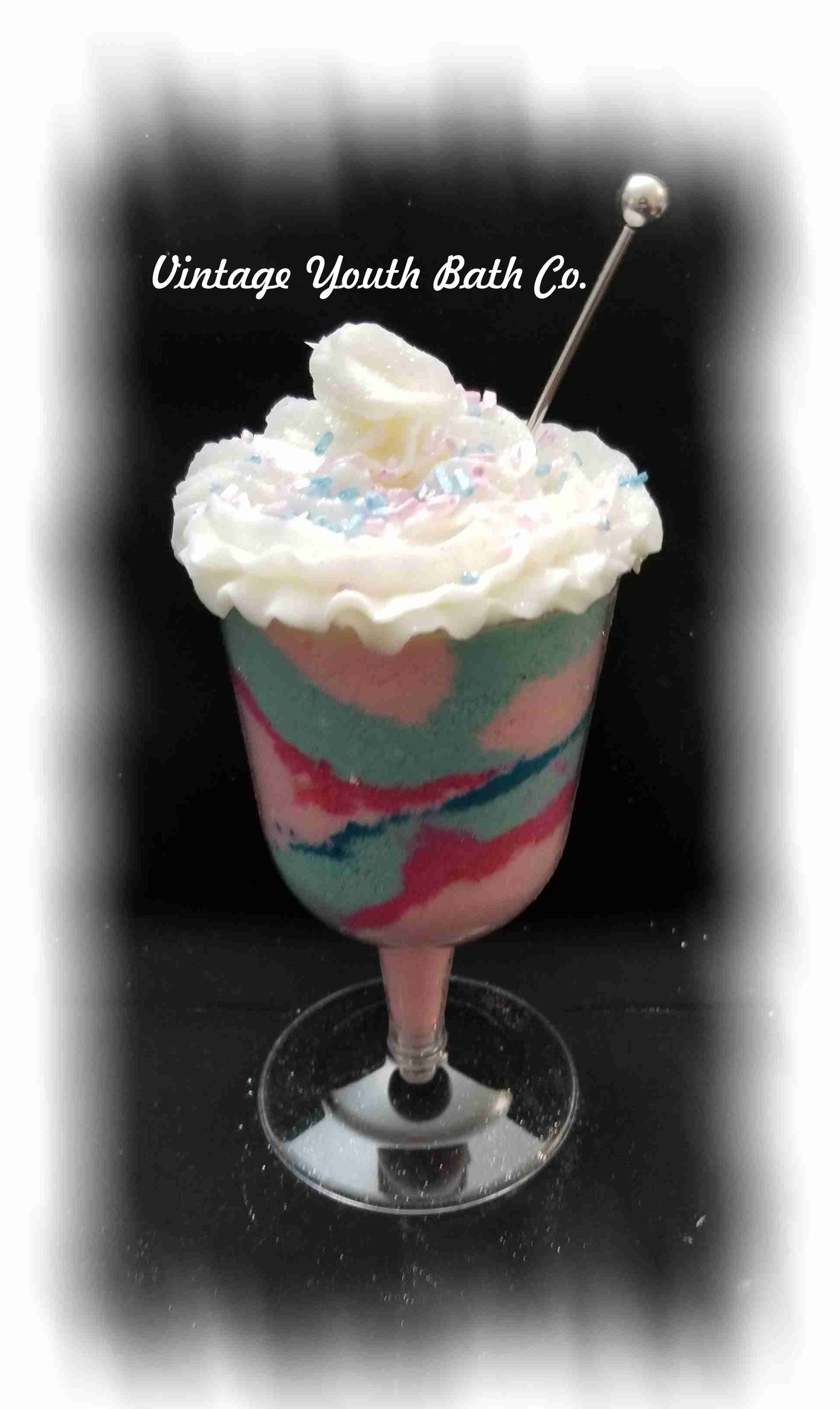 Wine Glass Bath Salts with Bubble Icing