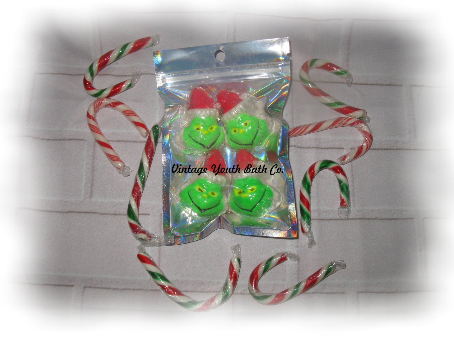 Mini Grinch Bath Bomb Set, Christmas Bath Bomb  Each package contains 4 bombs total