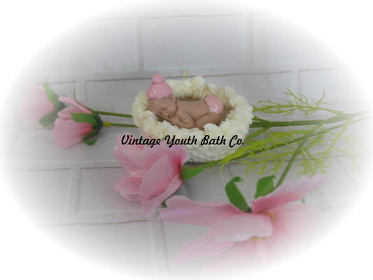 Gender Reveal Bath Bomb Bassinet with soap baby