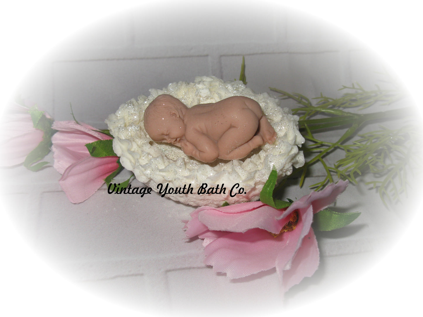 Gender Reveal Bath Bomb Bassinet with soap baby