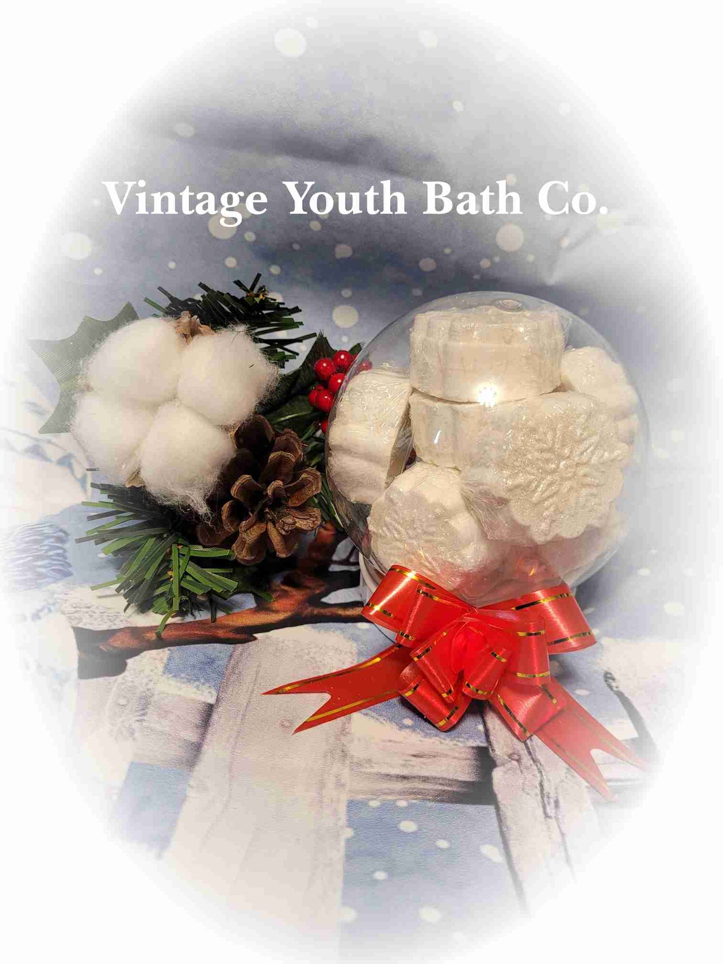 Christmas Snowflake Snow Globe Bath Bombs  Each package contains 9 bombs total  You keep the snow globe when done as we include instructions on how to make a real snow globe as a keepsake.